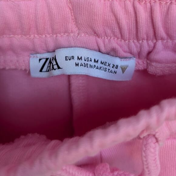 Zara Pink High-rise Wide Straight Leg Basic Sweatpants, size M - Picture 3 of 7